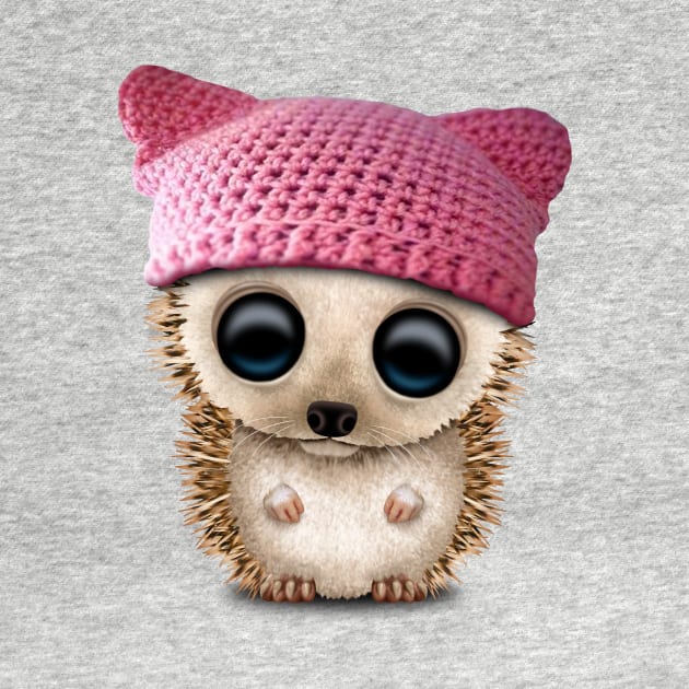 Cute Baby Hedgehog Wearing Pussy Hat by jeffbartels